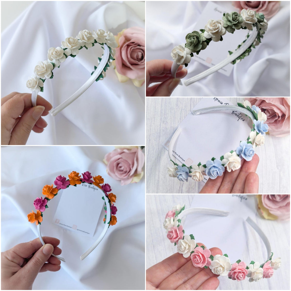Flower headband, Flower girl hair accessories