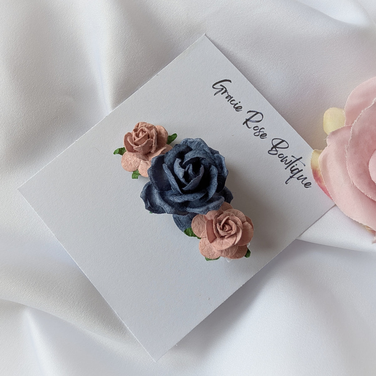 Rose flower hair clip, Flower girl hair accessories, Christening hair accessory