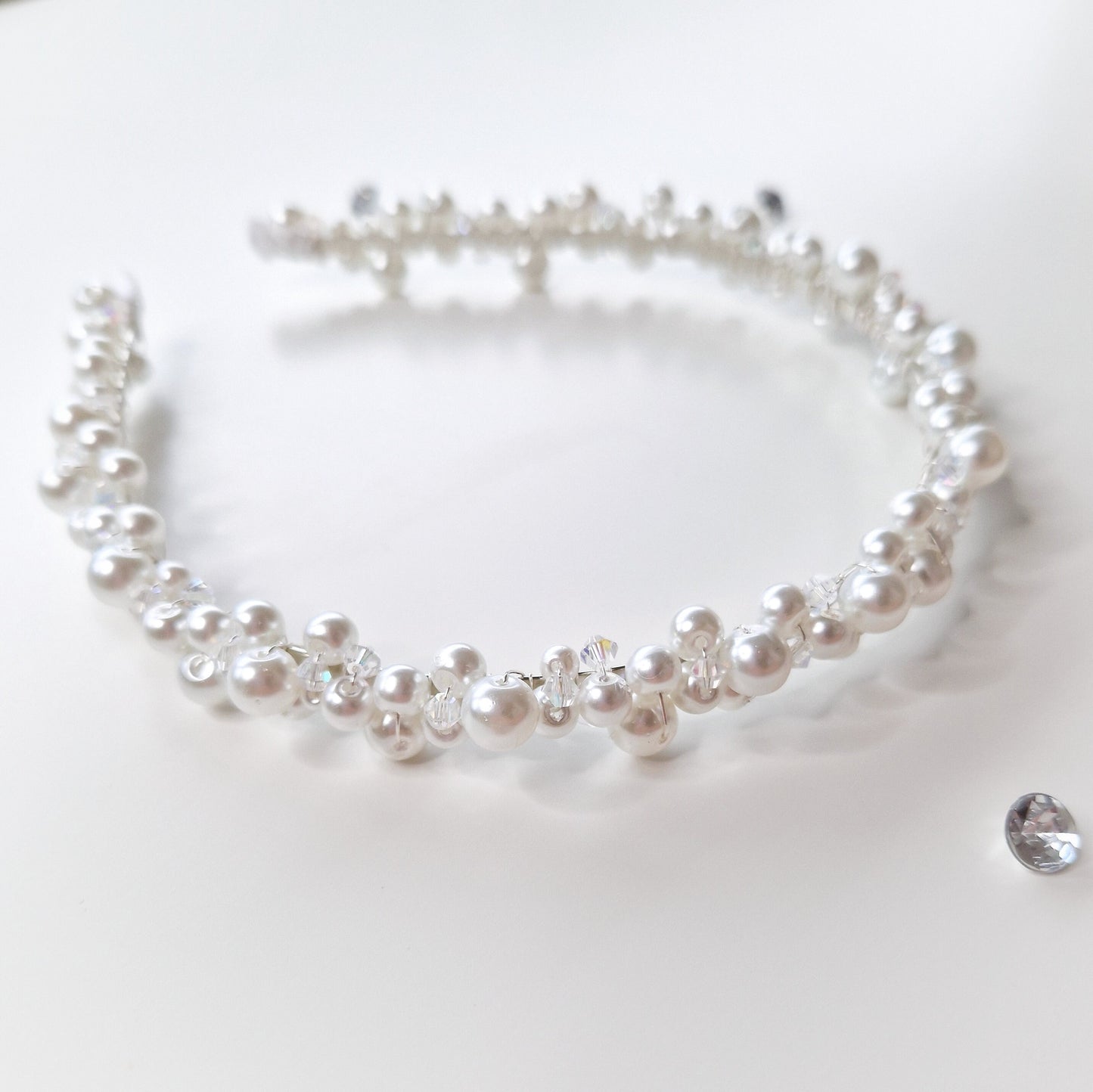 Pearl and crystal headband