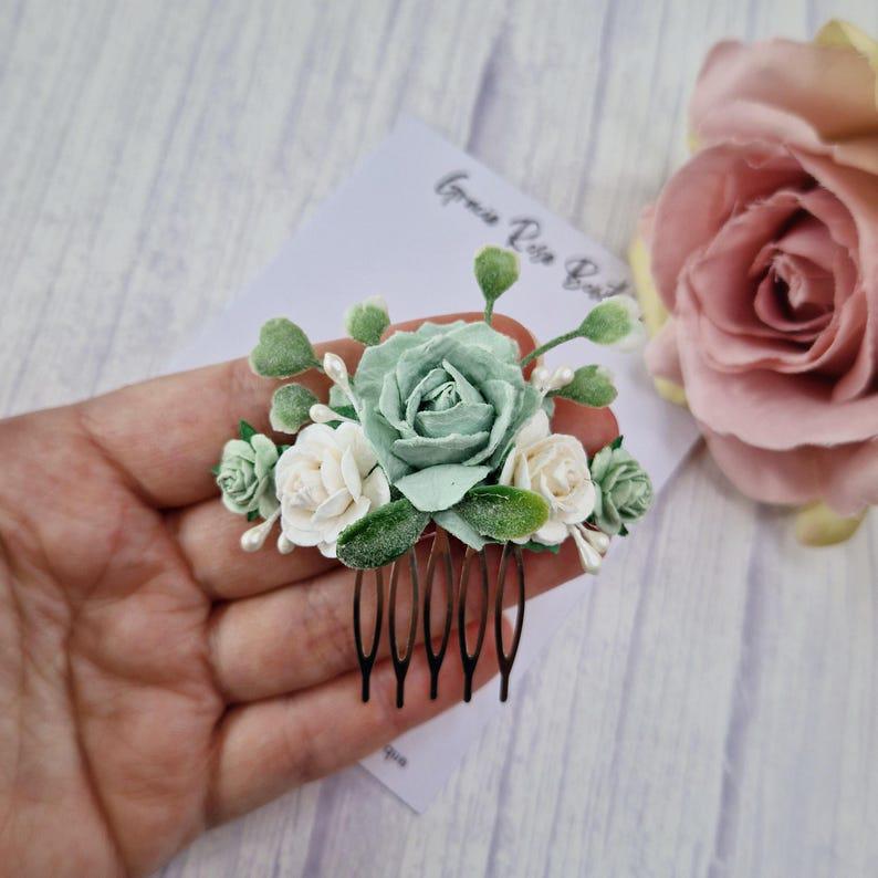 Flower hair comb