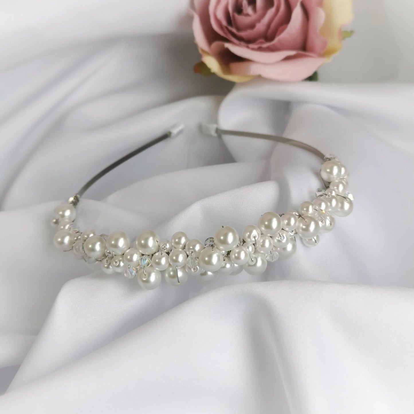 Pearl and crystal tiara