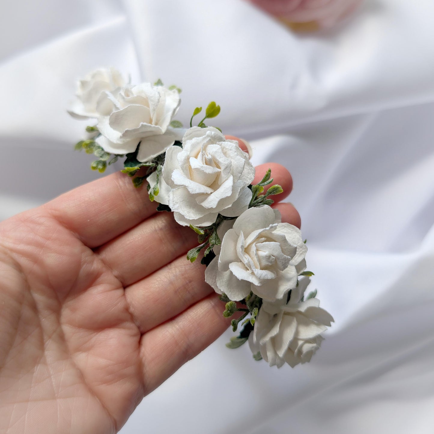White flower headband