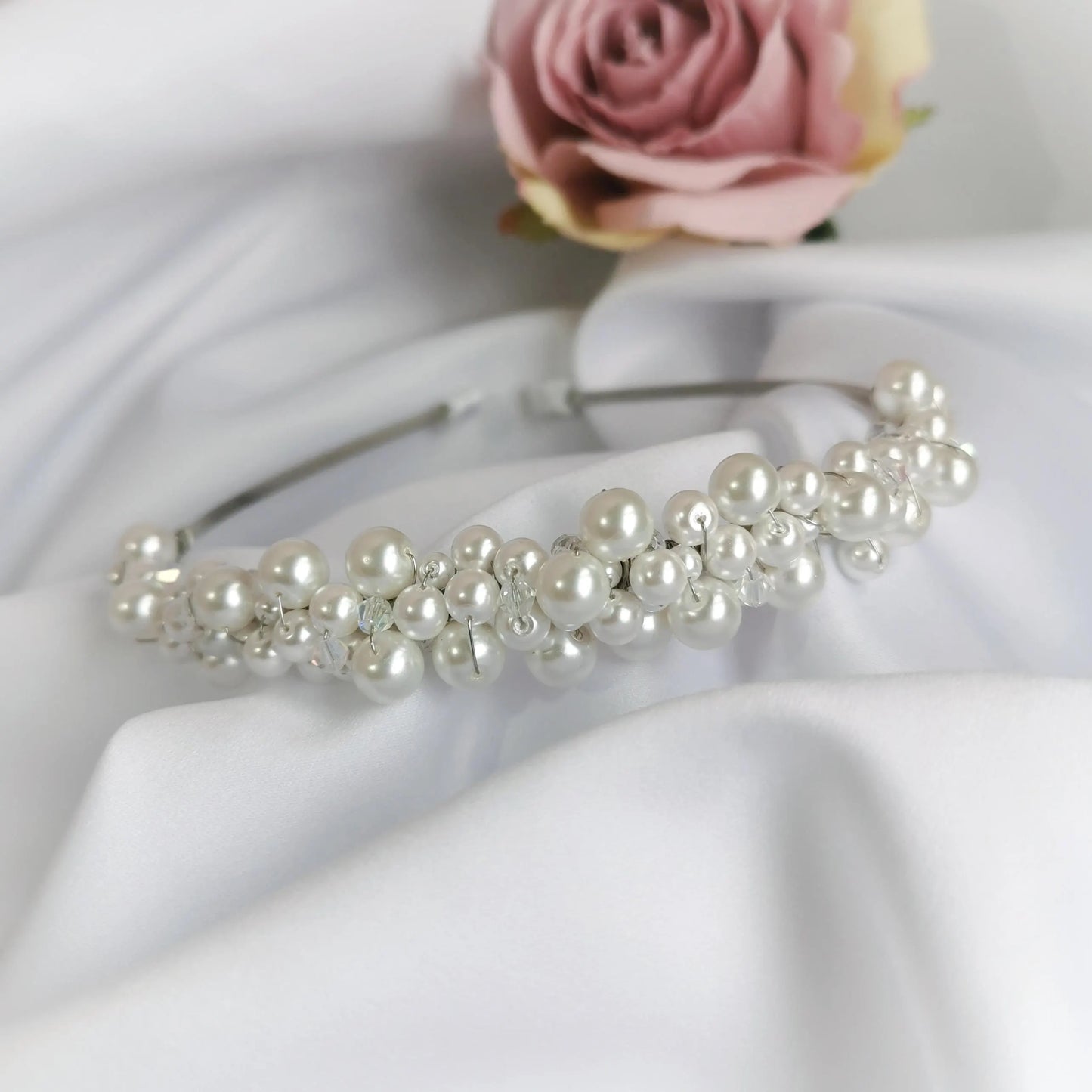 Pearl and crystal tiara