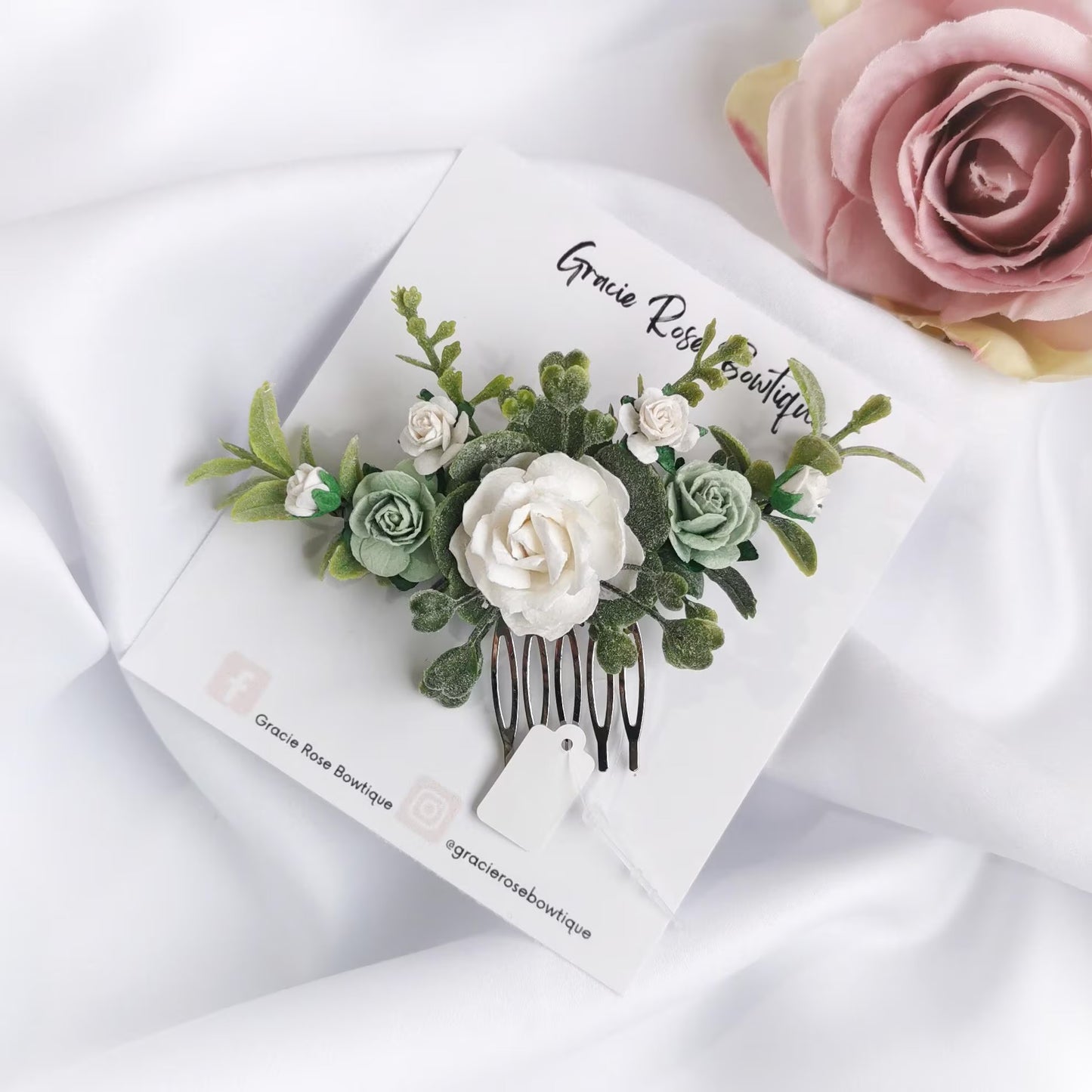 Flower hair comb