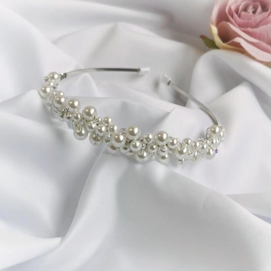 Pearl and crystal tiara
