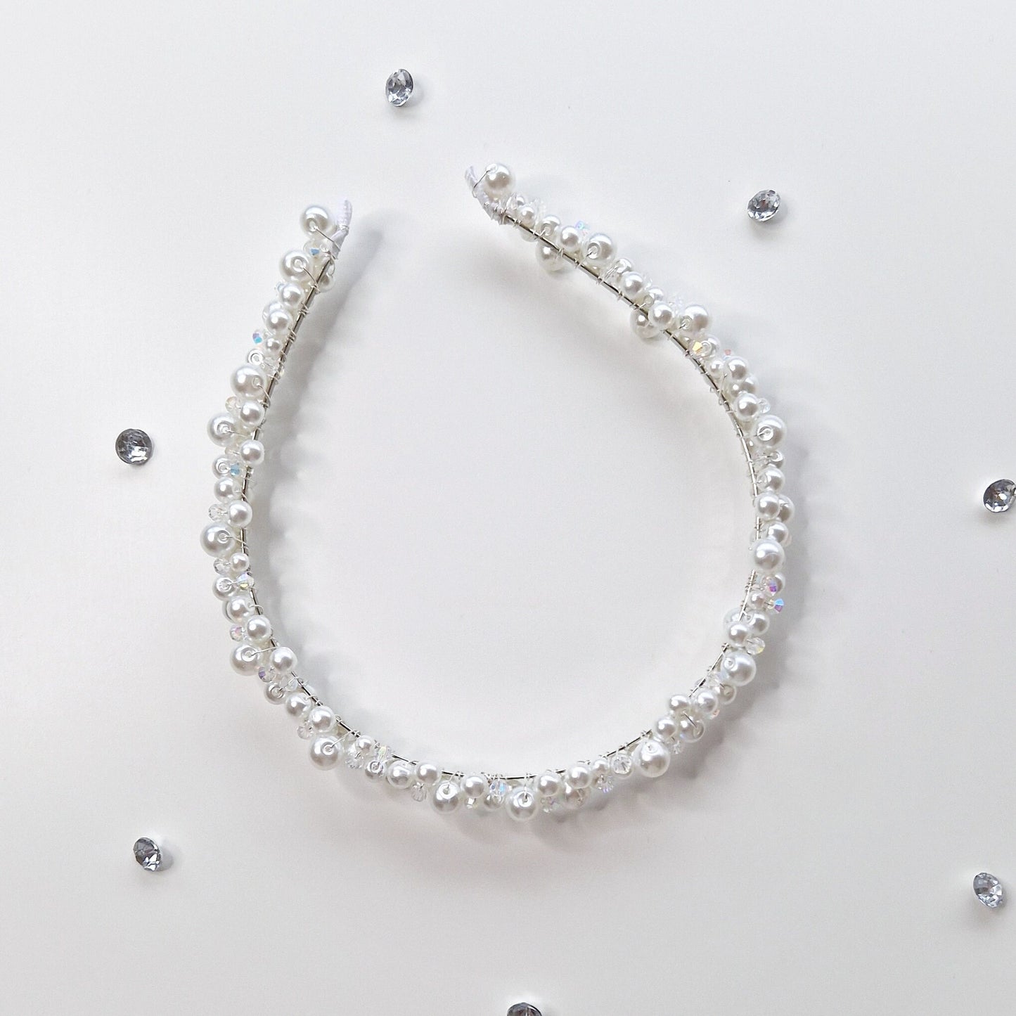 Pearl and crystal headband