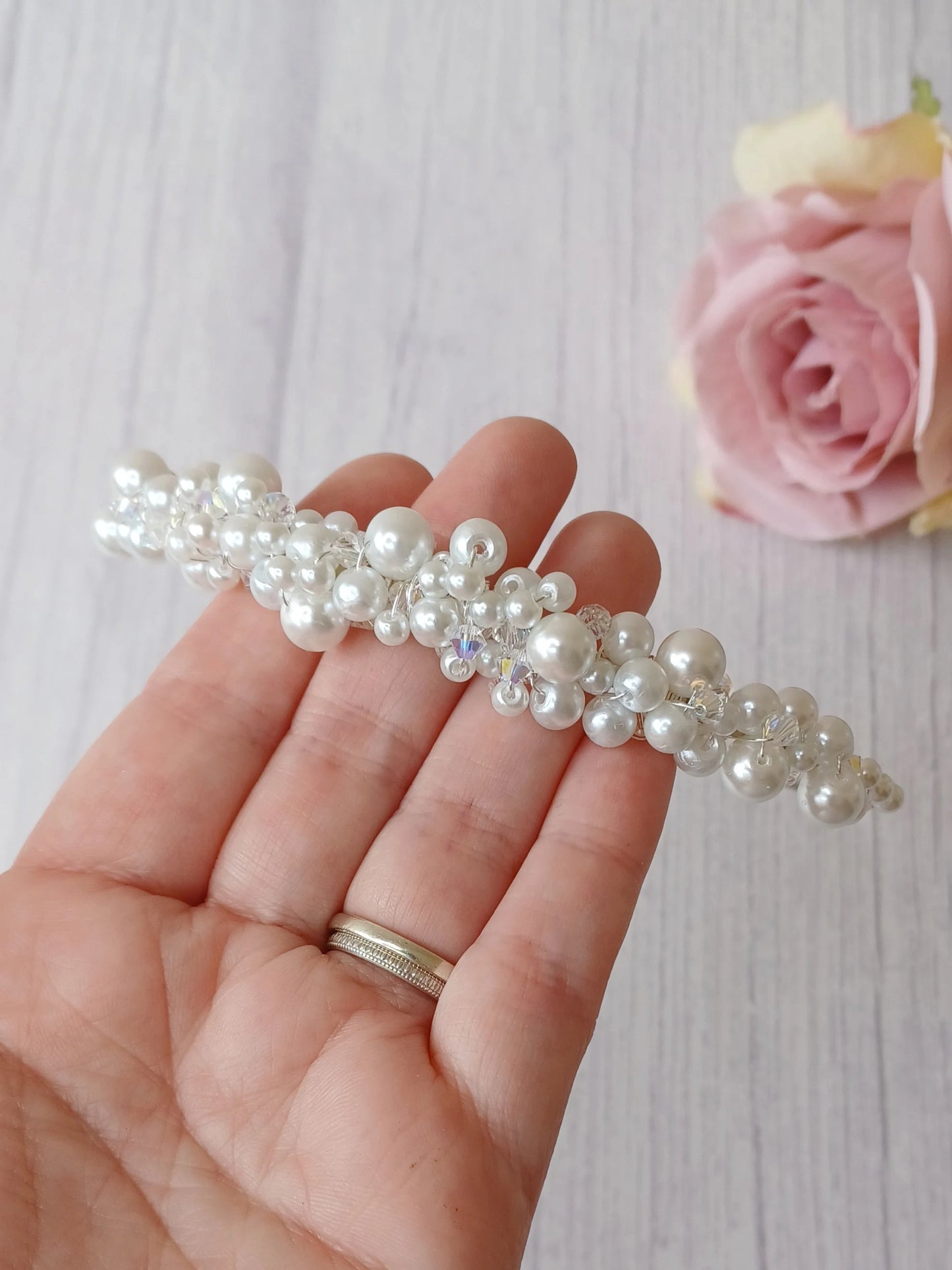 Pearl and crystal tiara