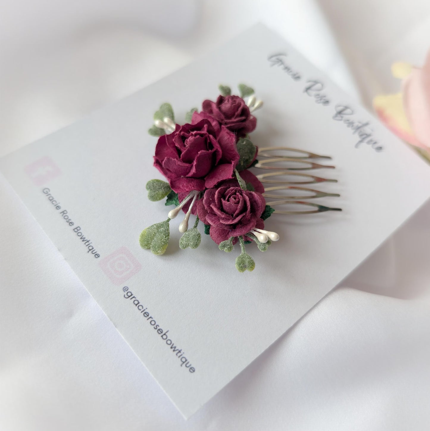 Flower hair comb