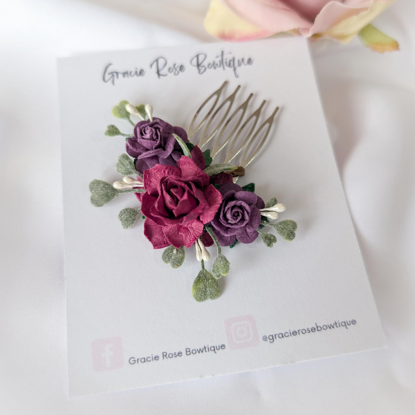Flower hair comb