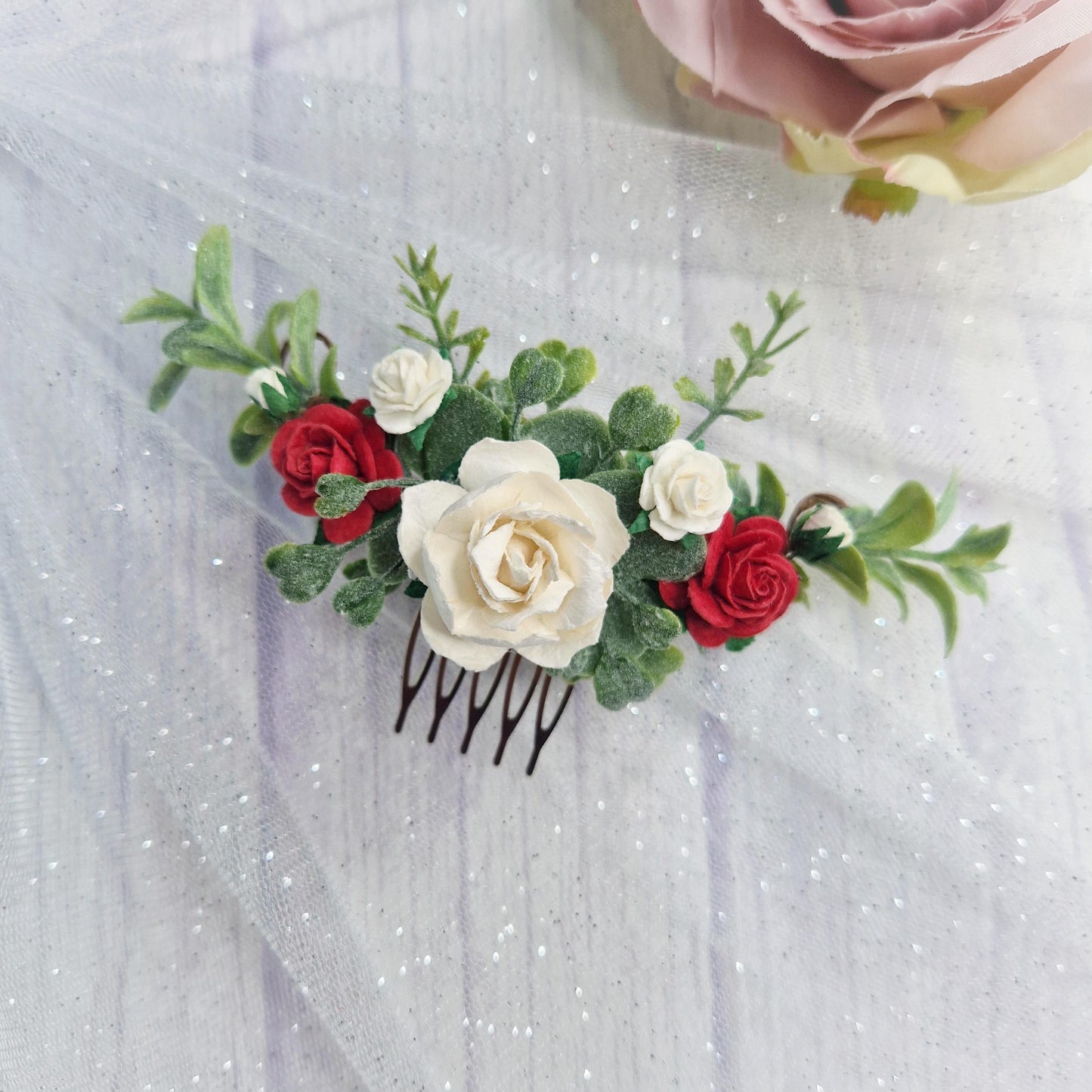 Flower hair comb