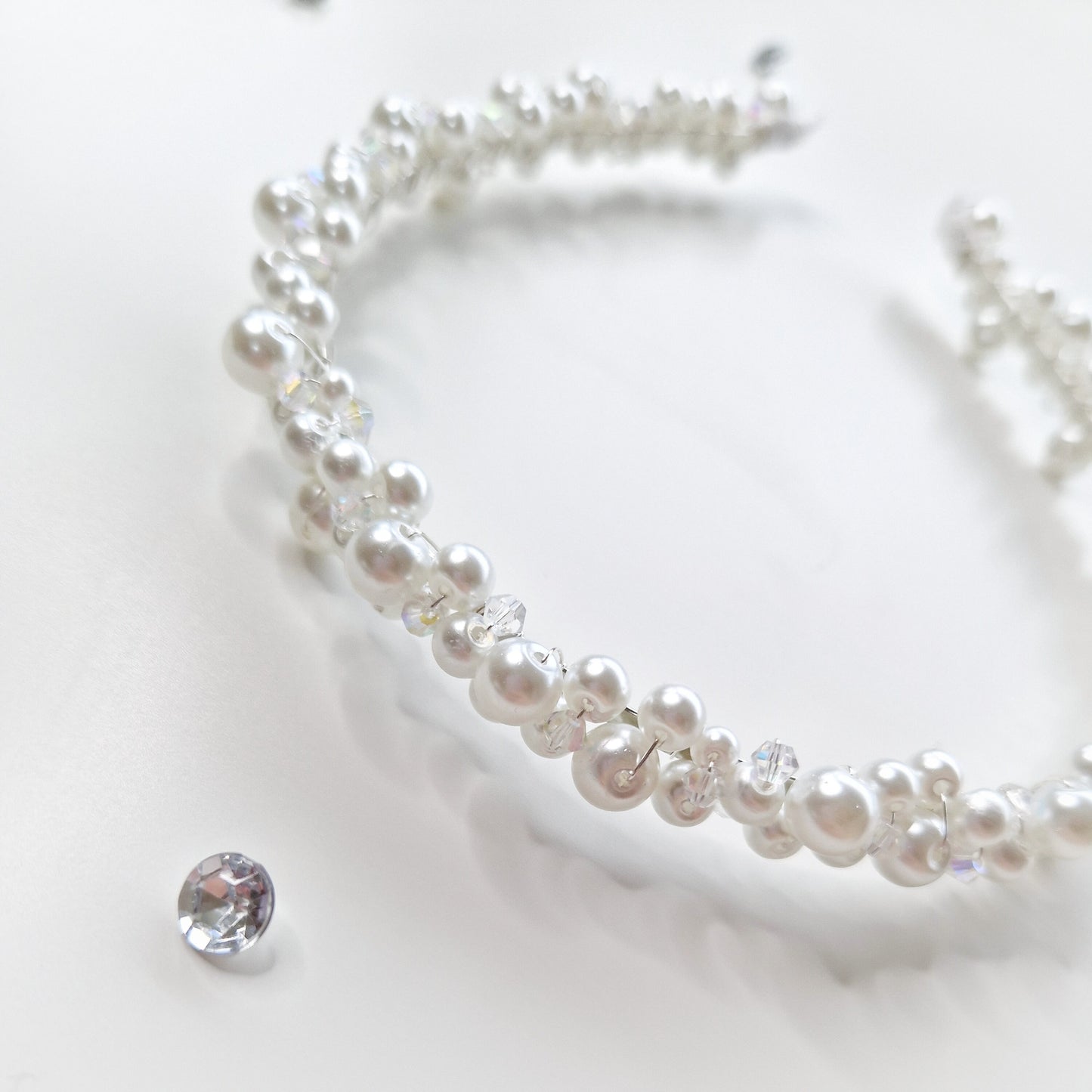 Pearl and crystal headband