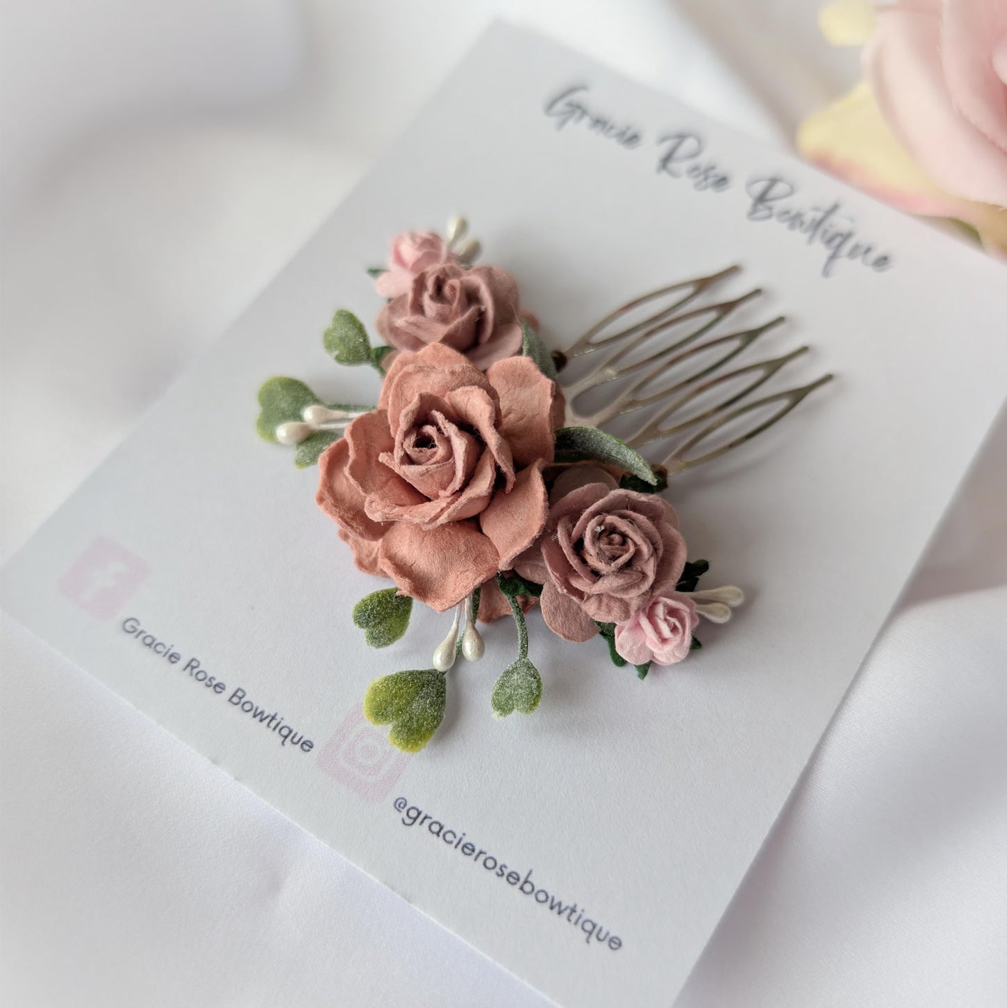 Flower hair comb