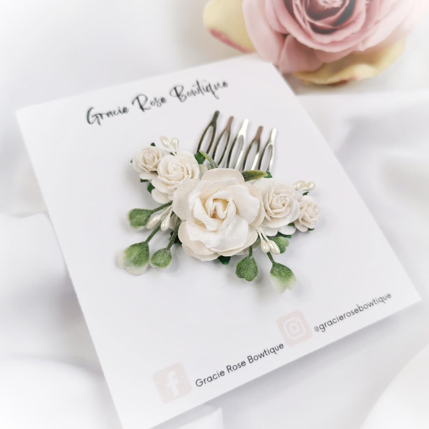 Flower hair comb