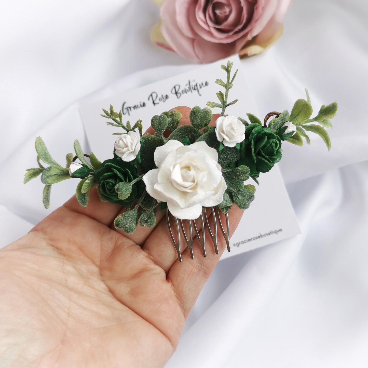 Flower hair comb