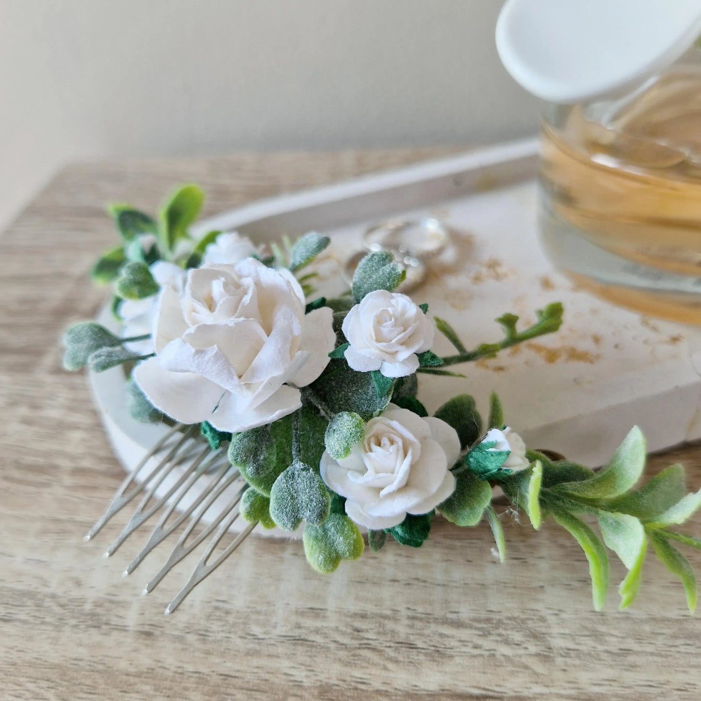 Flower hair comb