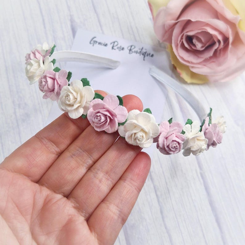 Flower headband, Flower girl hair accessories