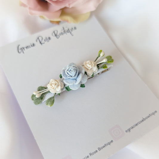 Rose flower girl hair clip